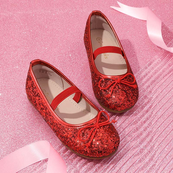 Girl's Ballerina Flat Shoes - RED - 1